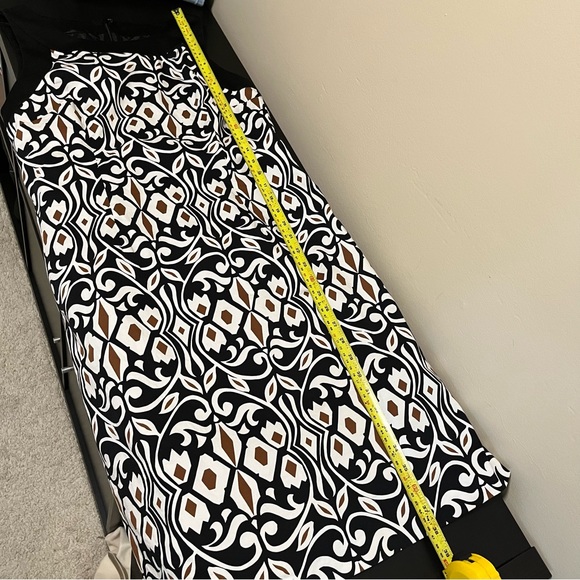 Talbots Stretch Sleeveless Patterned Dress - Black White Brown - Picture 11 of 12